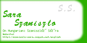 sara szaniszlo business card